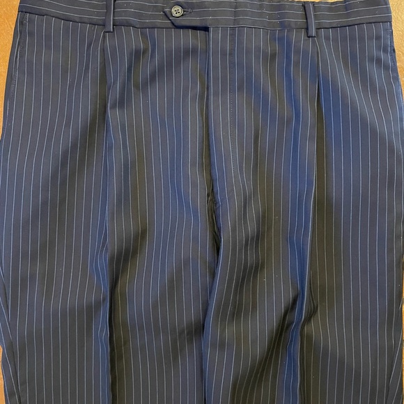 DANIEL CREMIEUX COLLECTION x Loro Piana Wool Stripe Suit in Navy Size 44 L - Picture 10 of 12